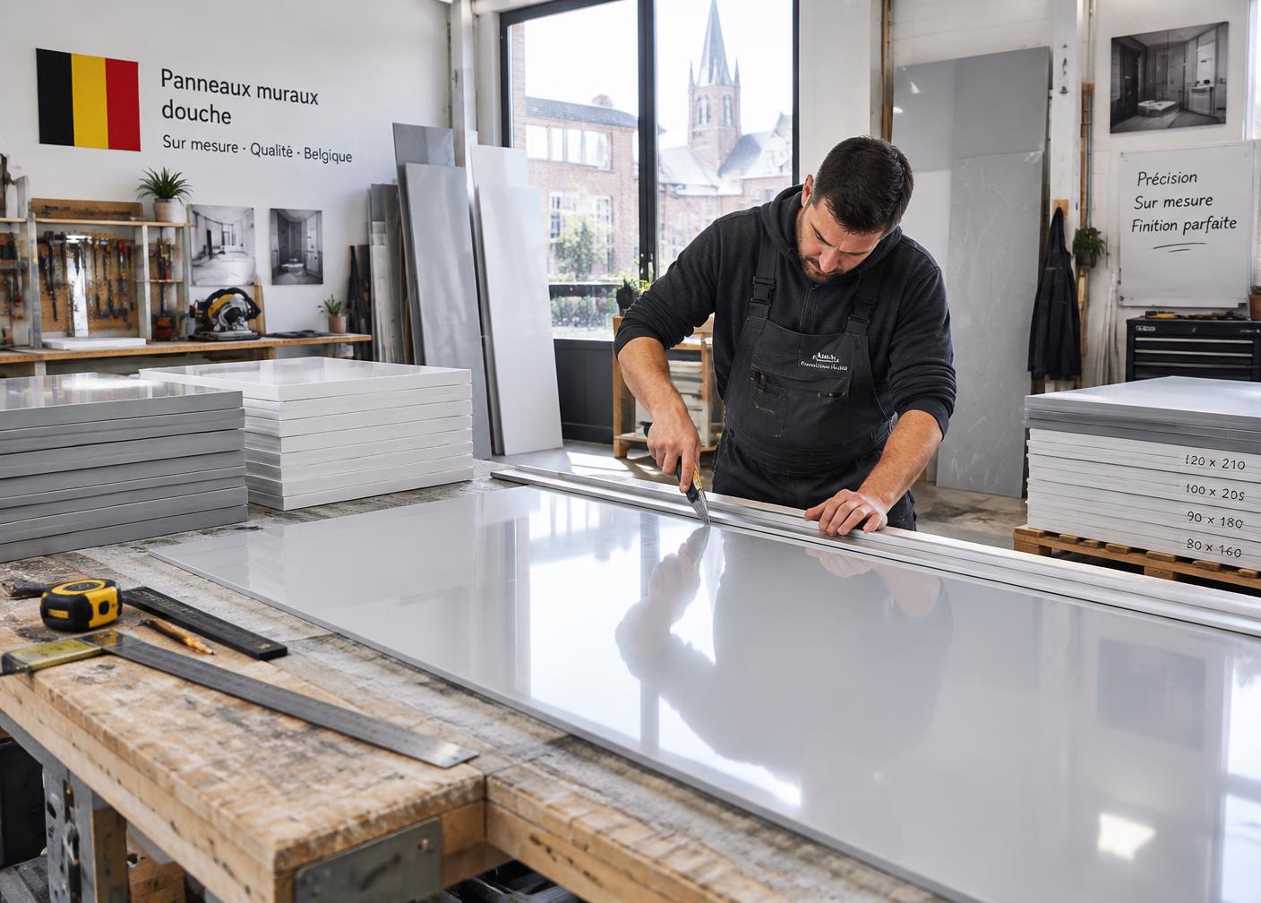 Maatwerk van douchewanden in het atelier van Niveka